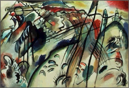Kandinsky1.jpg (154687 Byte), Wassily Kandinsky, Improvisation 28 (second version), 1912, Oil on Canvas, 110 x 160 cm (44 x 64 in), Solomon R. Guggenheim Museum, New York City